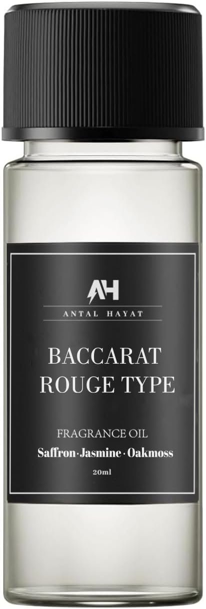 Baccarat Rouge Diffuser Oil 20ml – Hotel Scent for Home – Inspired by Baccarat Perfume – Aromatherapy Oil with Saffron, Jasmine & Oakmoss – Luxury Essential Oil Refill for Diffusers