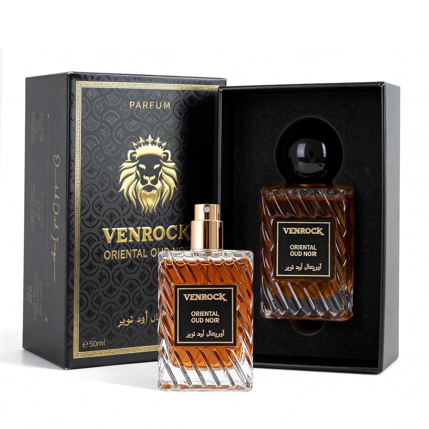 Venrock Oriental Oud Noir EDP Spray 50ml – Oriental Woody Men’s Perfume, Long-Lasting Arabian Scent, Premium for Special Occasions & Daily Use (Agarwood, Saffron, Amber, Musk)