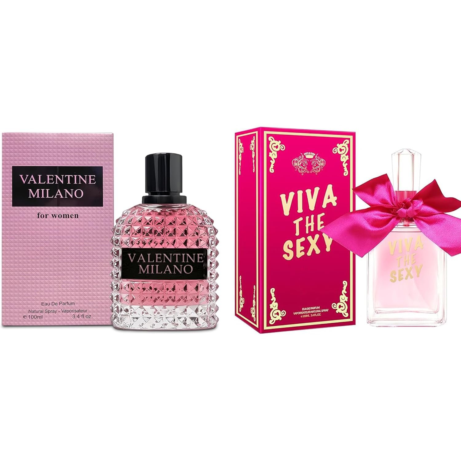 Valentine Milano&Viva the Sexy Perfume Set for Women – Floral Fragrance Gift Set with Floral Fruity Scent| 3.4 Fl Oz Each Eau De Pafume for Office Wear