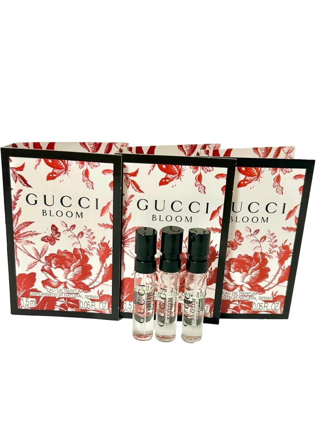 Gucci Bloom Sample Perfume Women EDP Spray 1.5 ml / 0.05 oz – set of 3