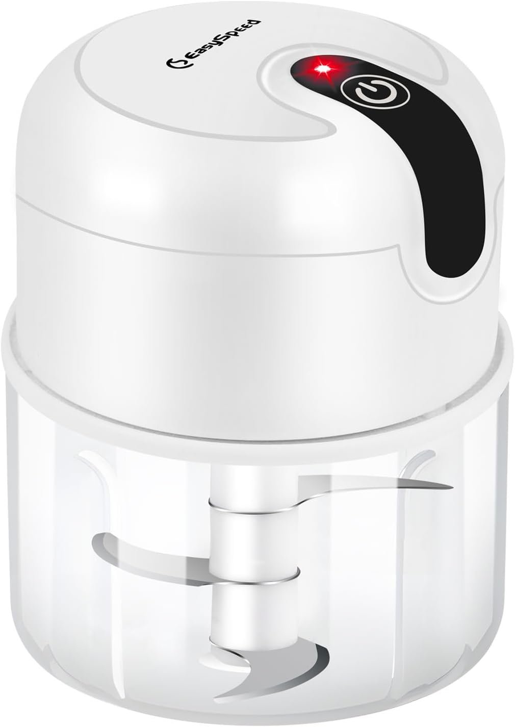 EASYSPEED Electric Garlic Chopper 1Cup, Mini USB-C Charging Food Processor, Garlic Mincer with 3 Stainless Steel Sharp Blades, Portable Kitchen Meat Grinder for Onion, Ginger, Chili, Baby Food, White