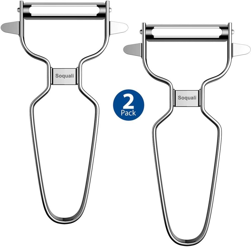 2 Pack Vegetable Peeler Stainless Steel for Kitchen – Y Peeler Safe to Use, Veggie Potato Fruit Carrot Cucumber Peeler, Easy to Peel & Clean