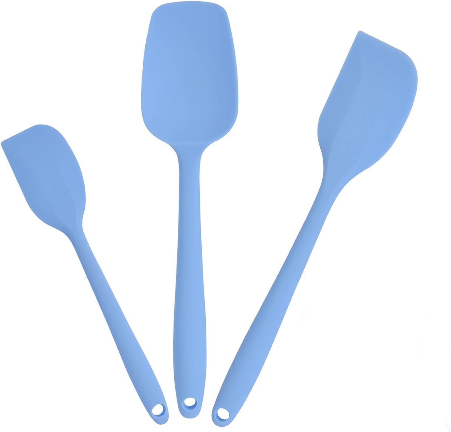 Silicone Spatulas Heat Resistant Food Grade Rubber Spatula, Handle with Ergonomic Grip Kitchen Utensils Set, Nonstick Silicona Cooking Utensils Set for Cooking, and Mixing 3Pacs Blue
