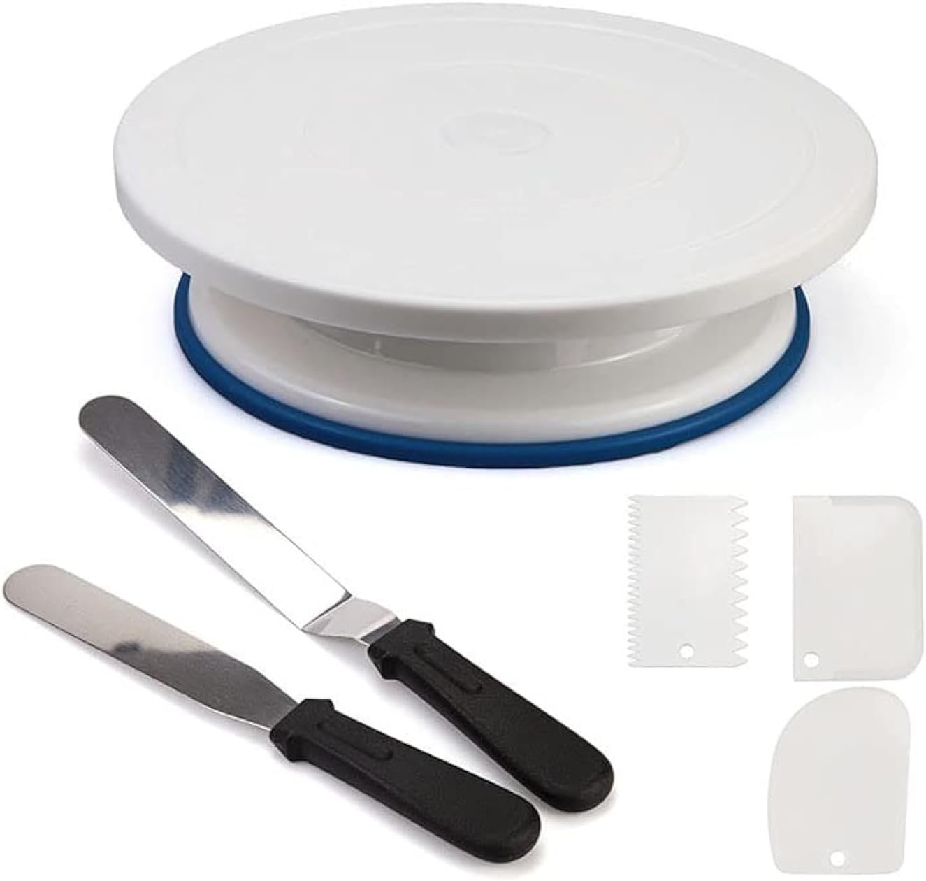 6 Pcs Cake Stand Set, Cake Decorating Supplies, 11 Inch Rotating Cake Turntable for Decorating, Cake Spinner, Cake Decorating Tools, Cake Decorating Kit, Gift Set Baking Supplies