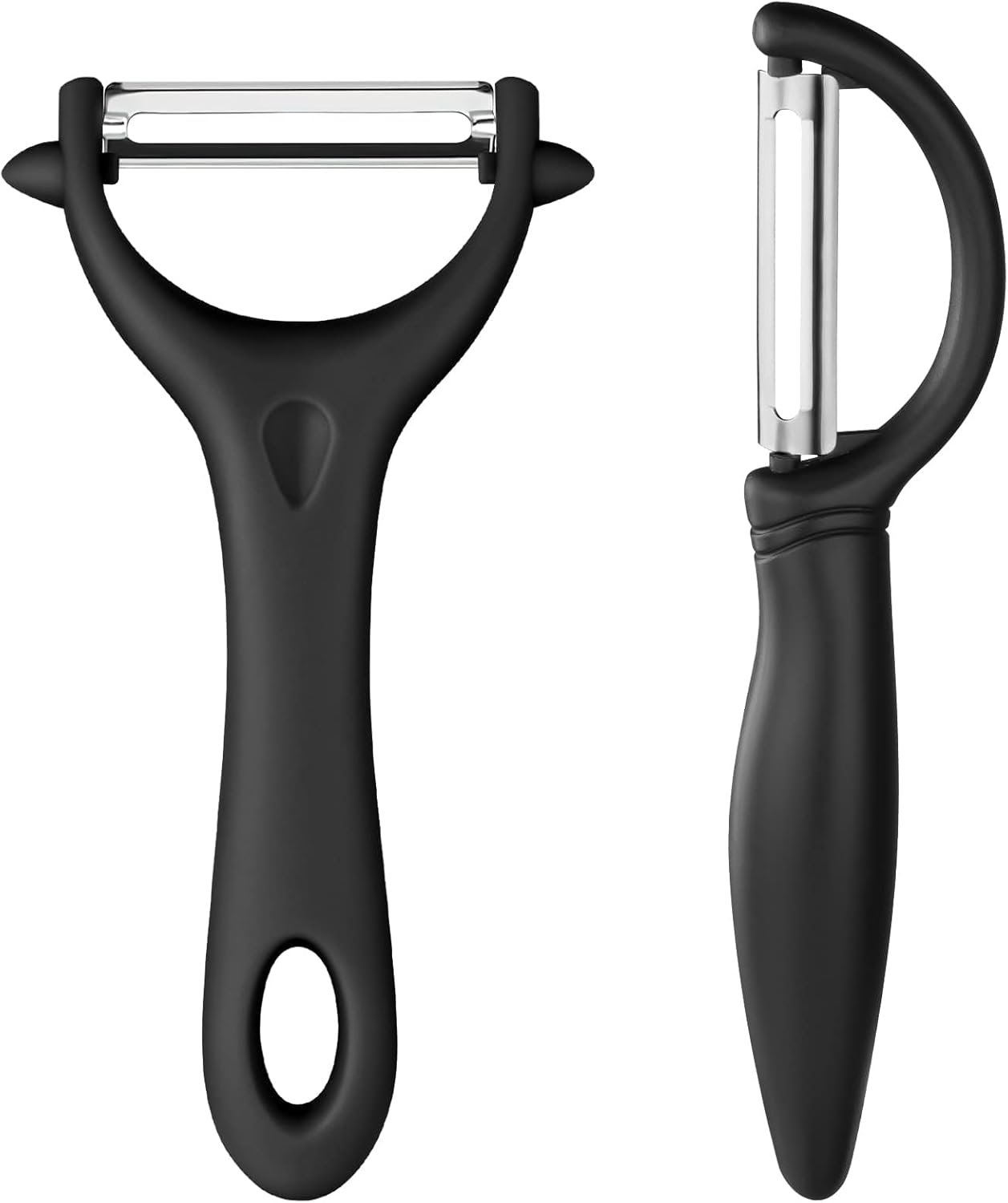 2PCS Potato Vegetable Peeler Set, Fruit Peeler for Kitchen Ergonomic Handle Sharp Blade Stainless Steel Peeler