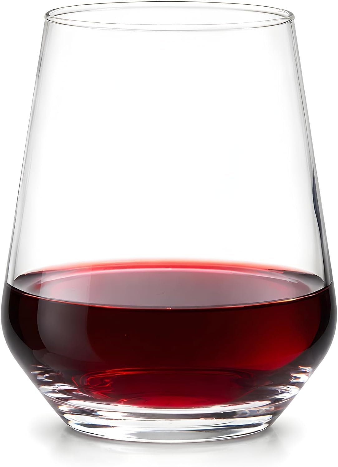 ums Stemless Wine Glasses Set of 6, 13 oz, Ideal for Cocktails, Red & White Wine and Scotch for Homes and Bars, Tumblers for Juice, Water Glasses, European Made 100% Lead-Free Strong Crystal Glasses