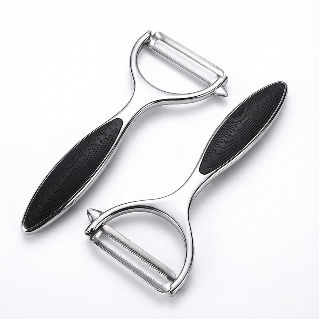 Stainless Steel Peeler Set – Sharp Blades with Non-Slip Handles for Fruits and Vegetables (2-Piece)