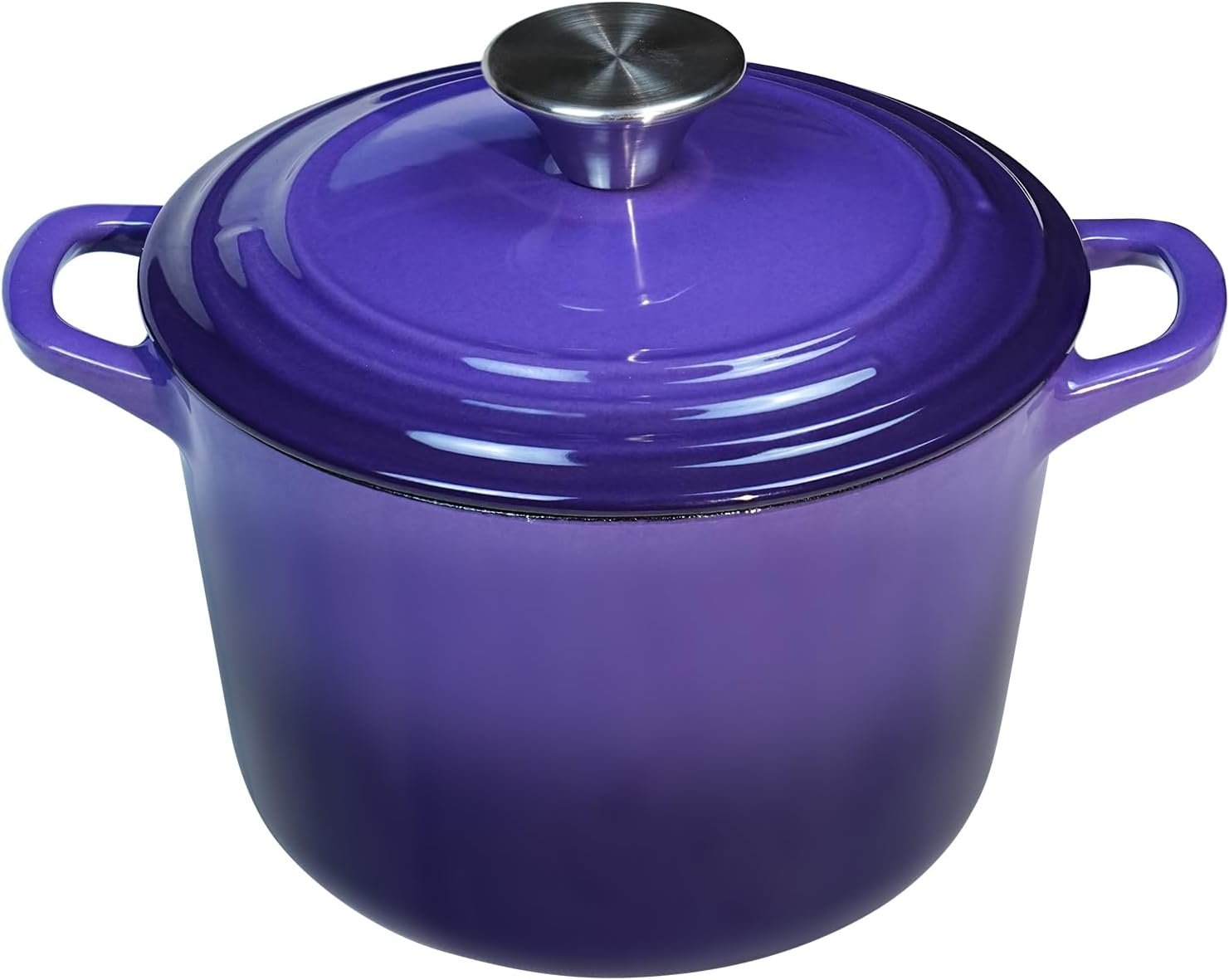 Dutch Oven Pot with Lid 2.8 qt Cast Iron Dutch Oven for Bread Baking Purple Enameled Cast Iron Rice Pot with Handels