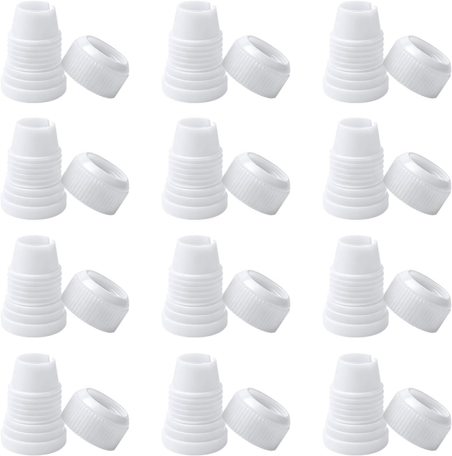 12 Pack Piping Bag Couplers, Standard Plastic Couplers for Piping Tips and Icing Nozzles