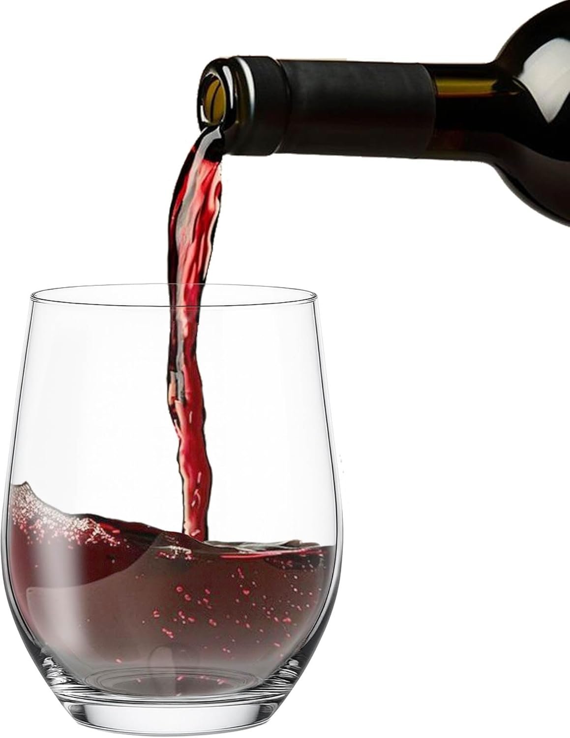 Stemless Wine Glasses Sets, Ideal for Cocktails, Red & White Wine and Scotch for Homes and Bars, Tumblers for Juice, Water Glasses