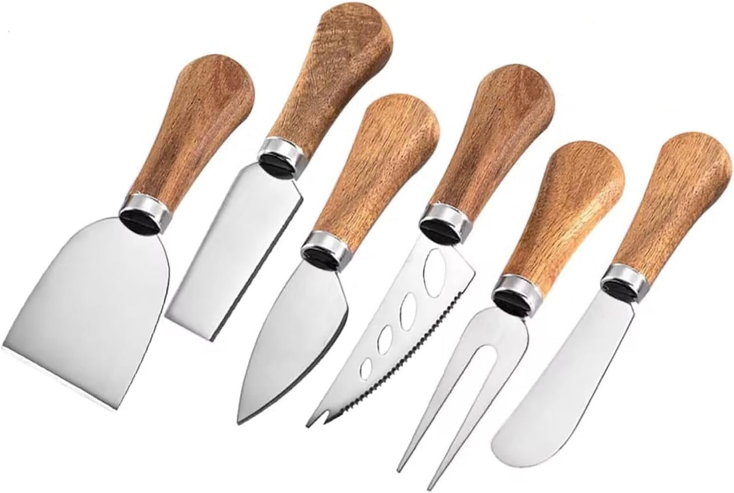 Cheese Knives Set for Charcuterie Board Accessories Stainless Steel Knife with Wood Handle Cheese Slicer Cutter