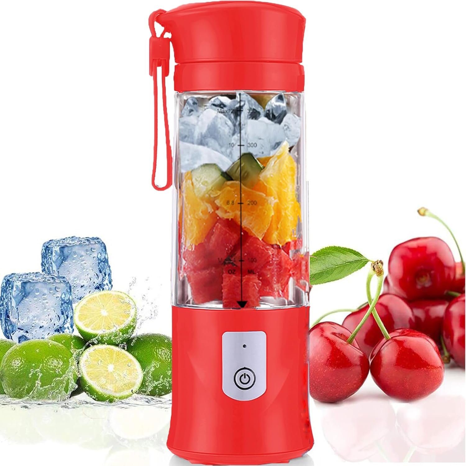 Personal Blender for Shakes and Smoothies, Portable Blender, Mini Small Juice Mixer machine for Kitchen, Office, Gym, 4000mAh (Red)