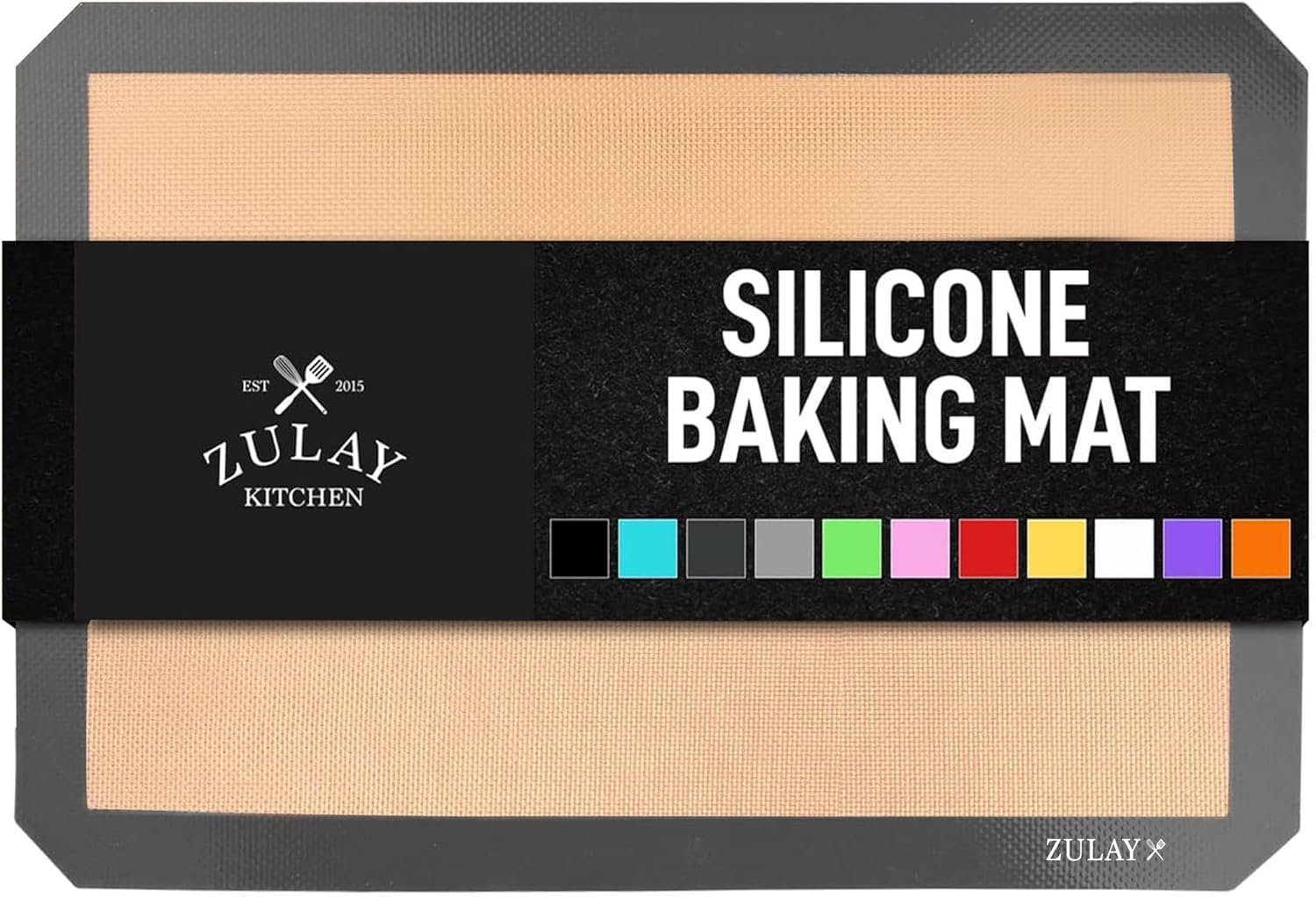 Zulay Kitchen Silicone Baking Mat – Reusable Nonstick Silicone Sheet for Oven, 15″ x 11.6″, Dark Gray