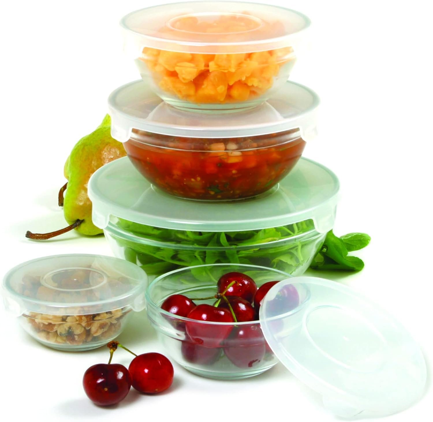 Norpro 10-Piece Nesting Glass Mixing/Storage Bowls with Lids