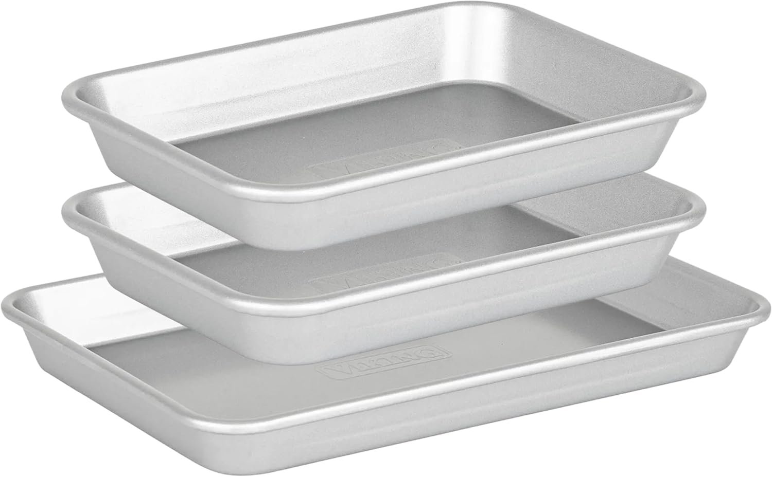 Viking Premium Nonstick Ceramic Baking Sheet Pan Set, Made without PFAS, 3-Piece Heavy Gauge Aluminized Steel Cookie Sheets with Reinforced Iron Frame, 9 and 13-Inch Baking Pans, Oven Safe to 475F