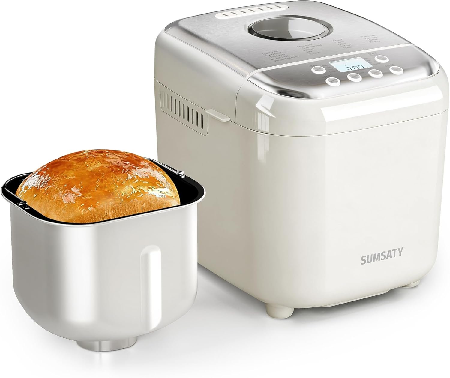 Bread Maker, 2.2LB 16-in-1 Bread Machine, Automatic Bread Maker Machine with Nonstick Ceramic Pan & 15H Timer & 1H Keep Warm for Beginner, Breadmaker with Gluten-Free, French, Yogurt, Recipe