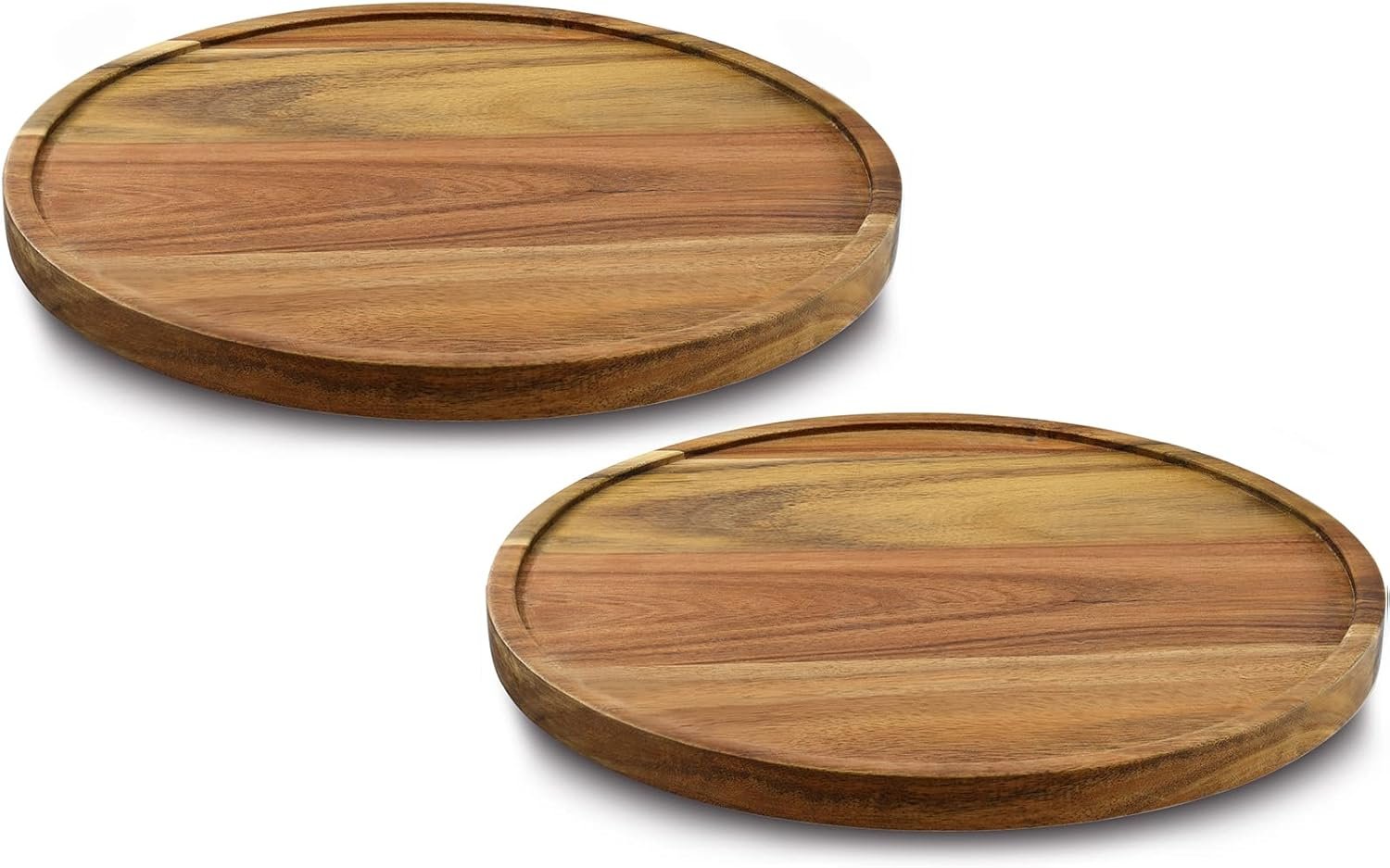 10″ Acacia Wood Lazy Susan Organizer Kitchen Turntable for Cabinet Pantry Table Organization,2 Pack
