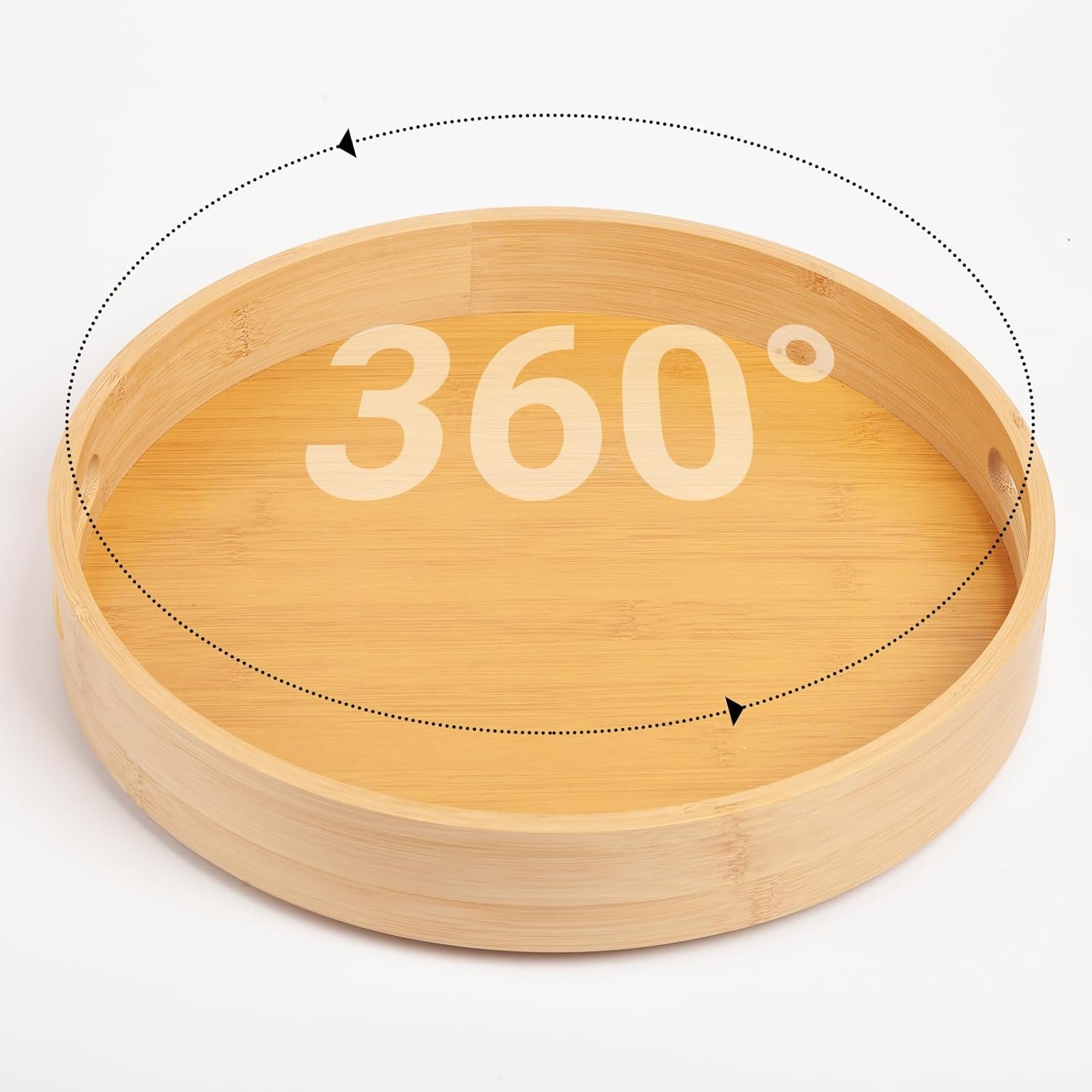 10in Bamboo Lazy Susan Turntable Organizer – Rotating Spinning Storage for Tabletop, Countertop, Cabinet, Pantry, Kitchen | Can Rack, Spice Rack, Jars & Canisters Holder