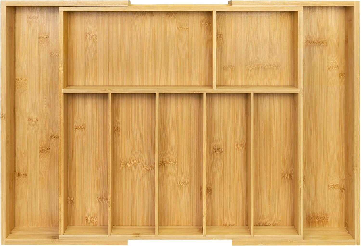 Utoplike Extra Large Kitchen Drawer Organizer, Expandable Bamboo Drawer Holder for Utensils, Silverware, Flatware, 7-9 Slots Cutlery Tray