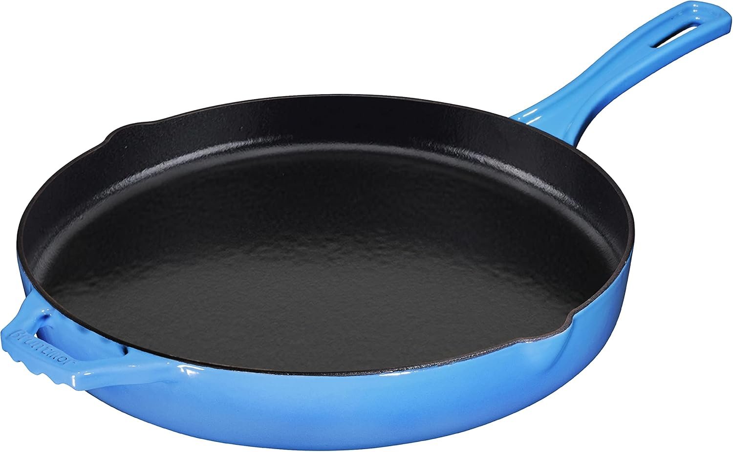 Bruntmor 12” Blue Pre-seasoned Cast Iron Frying Pan, 12 Inch Oven Safe Skillet, Grill Pan Set, Nonstick Cookware And Bakeware For Casserole Dish
