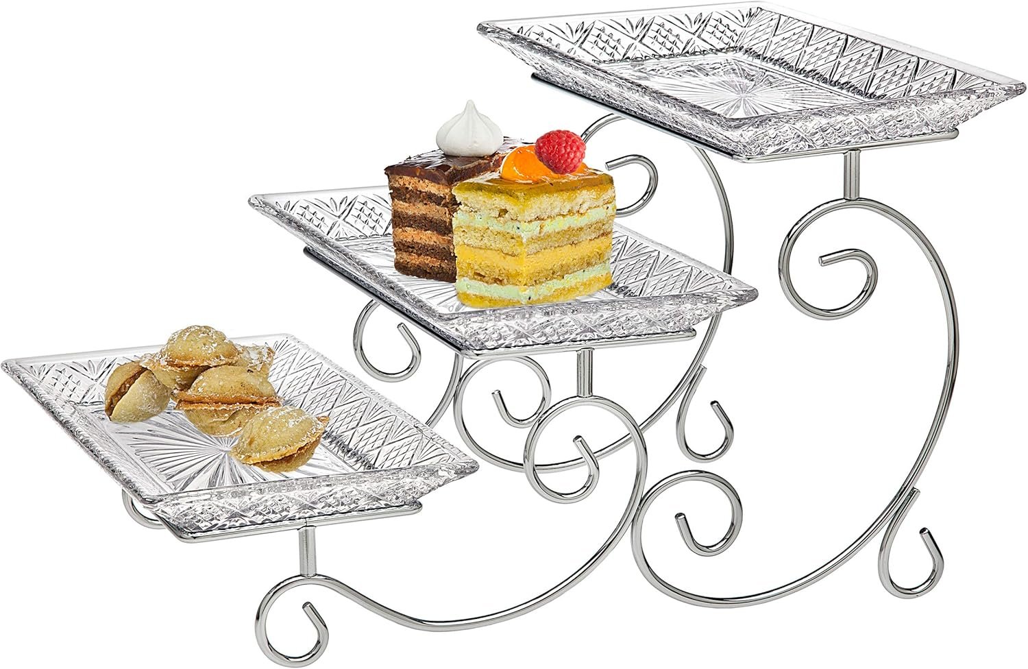 Godinger Dublin 3- Tiered Serving Stand for party and Event Dessert and Food Display Server