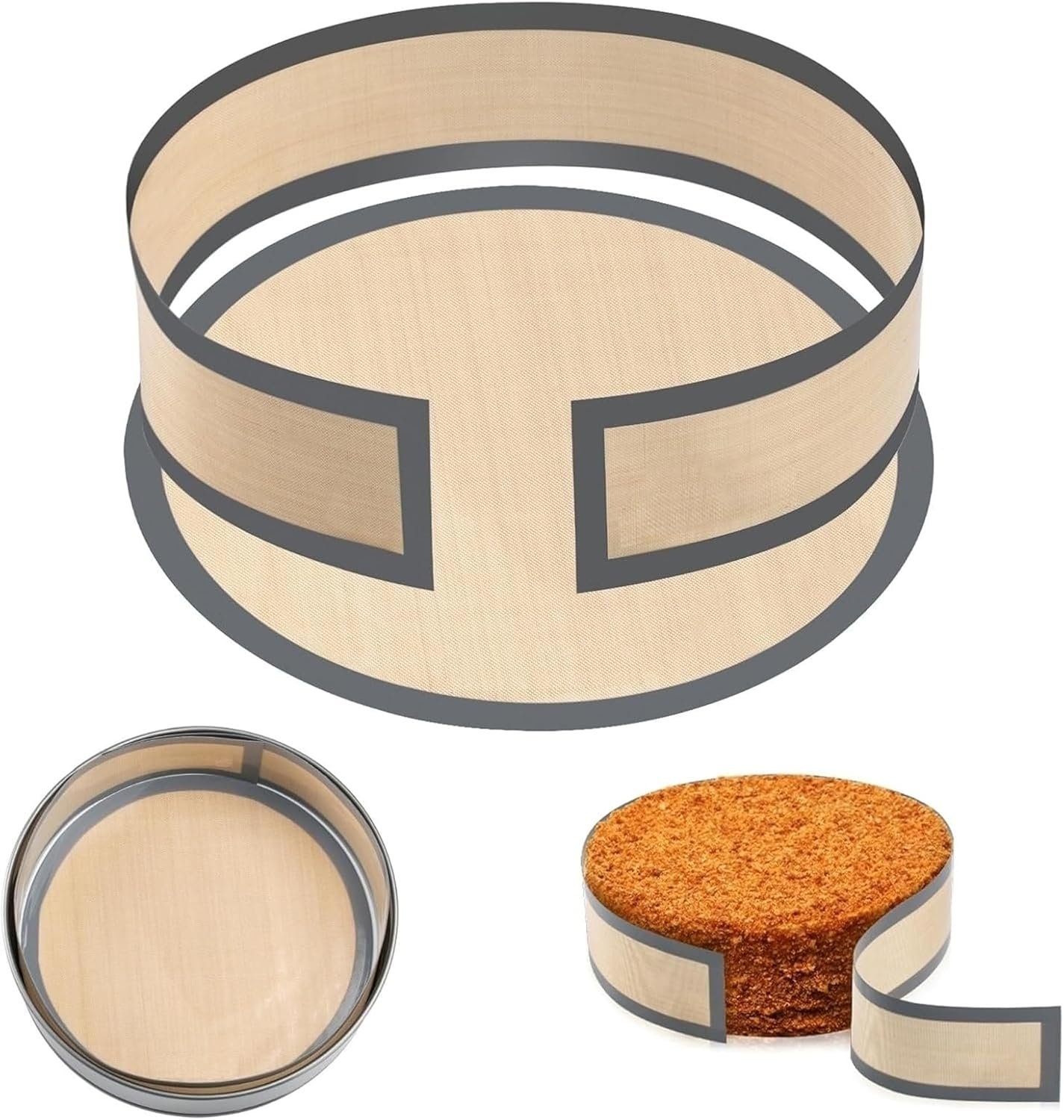 Silicone Baking Mat Set – 1 Long Strip & 1 Round Non-Stick Baking Pad, Heat-Resistant for Oven, Dishwasher Friendly, Reusable Baking Accessories for Cookies, Pastries & More