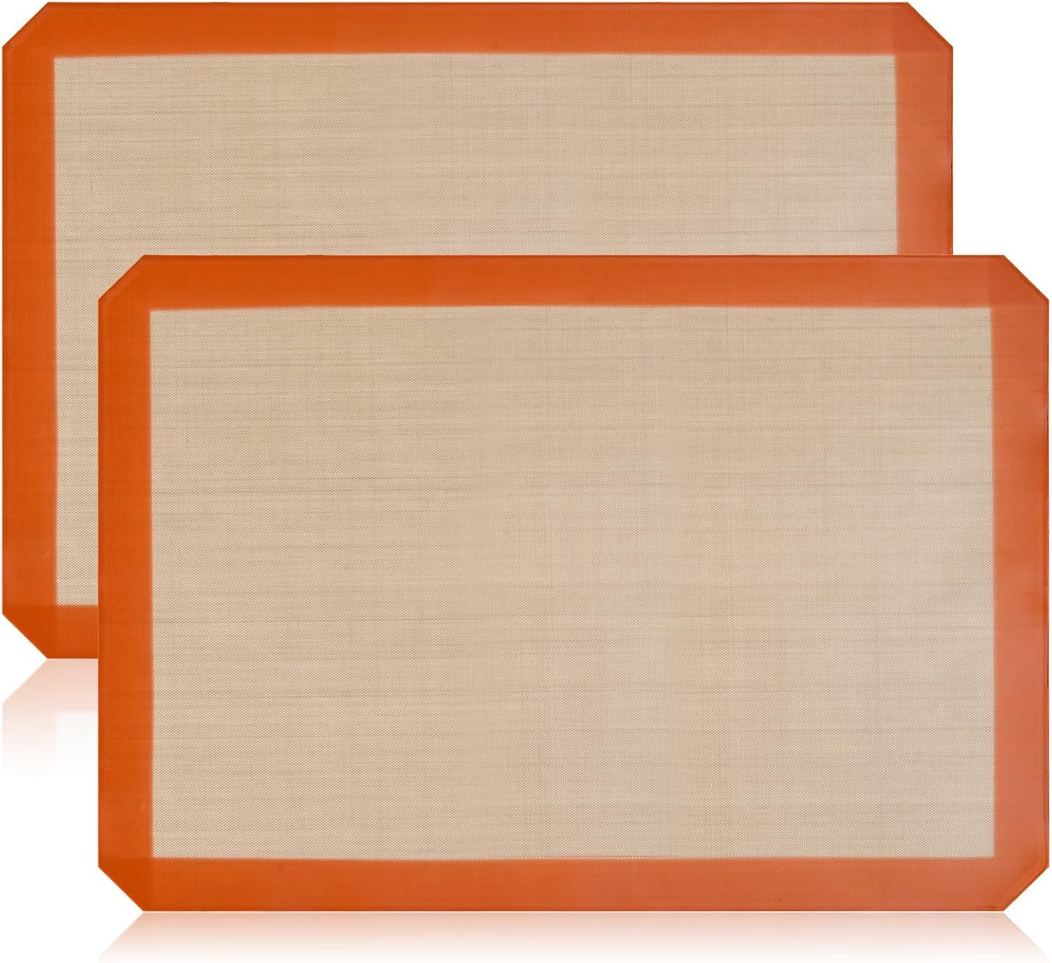 2-Pack Silicone Baking Mats – Non-Stick Reusable BPA-Free Oven Liners, 100% Food-Grade Silicone, Fit Half Sheet Pans (16.54″ x 11.62″) for Cookies, Pastry & More
