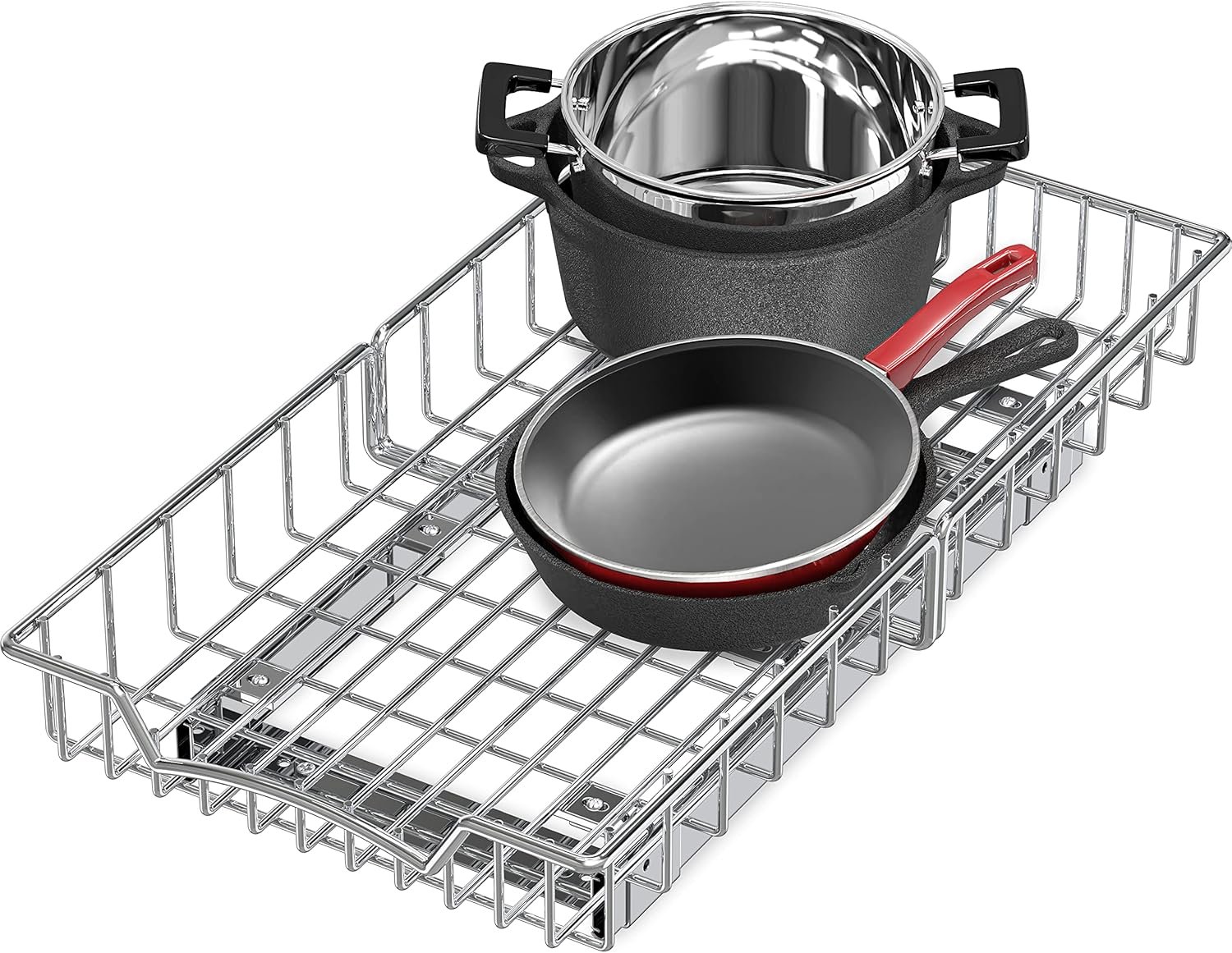 SIMPLE HOUSEWARE Under Cabinet Pull Out Sliding Shelf Drawer Organizer, 21″ D x 11″ W