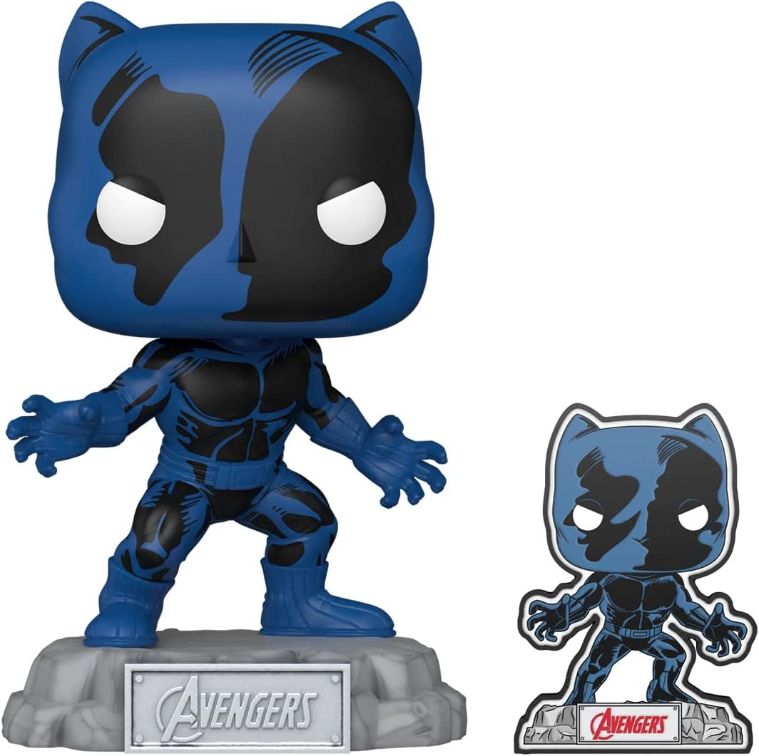 Funko Pop! & Pin: The Avengers: Earth’s Mightiest Heroes – 60th Anniversary, Black Panther with Pin, Amazon Exclusive