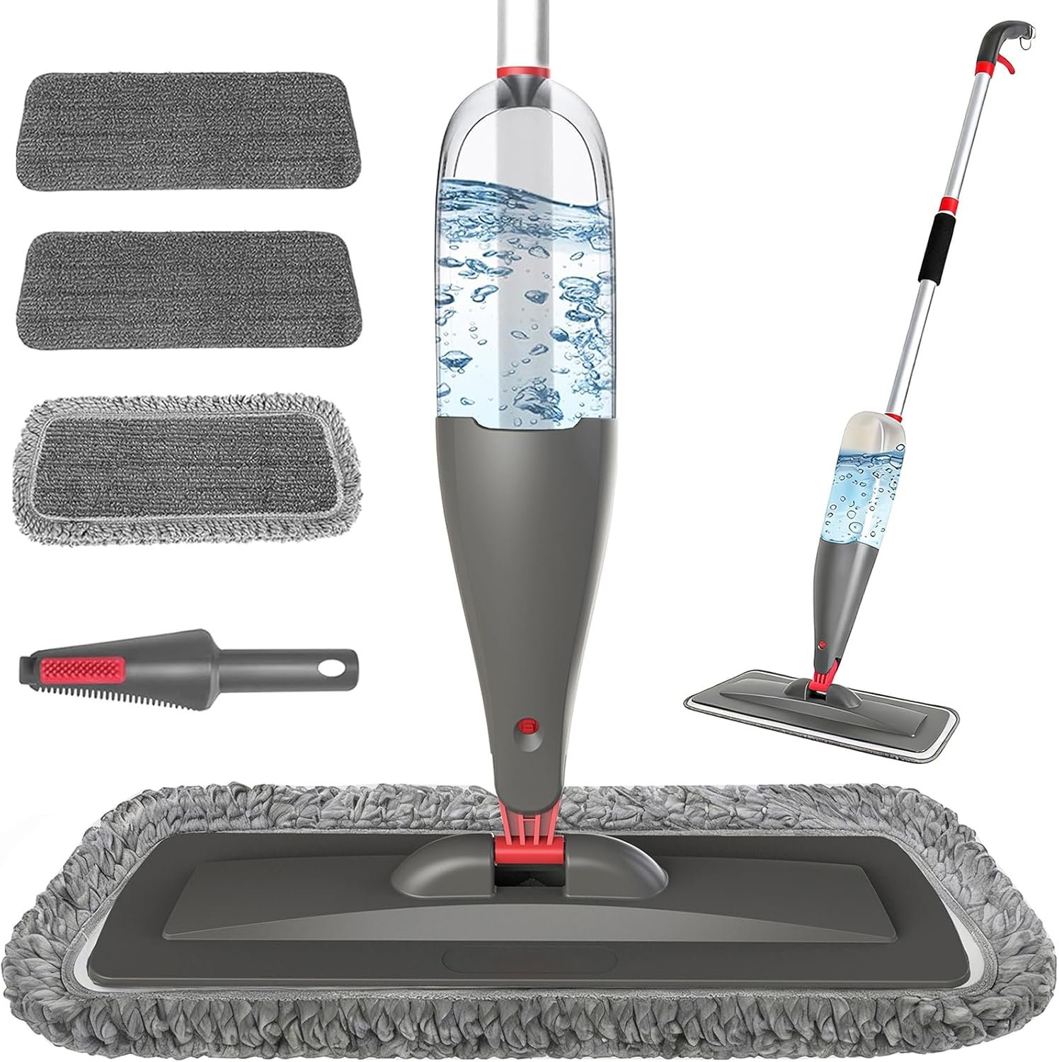 Spray Mop for Floor Cleaning with 3pcs Washable Pads – Wet Dry Microfiber Mop with 800 ml Refillable Bottle for Kitchen Wood Floor Hardwood Laminate Ceramic Tiles Dust Cleaning