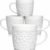 25DOL 16 oz Ceramic Coffee Mugs Set of 4 – Embossed Nature-Inspired Design, Comfortable Grip Handle – Large Latte & Tea Cups, Modern Farmhouse Style – Microwave & Dishwasher Safe
