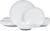 Webbylee 12-Piece Melamine Dinnerware Set for 4 – Unbreakable Plates & Bowls, Lightweight, Two-Tone White & Grey, Ideal for Family Meals, Camping, Picnic, Parties