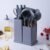Silicone Kitchen Utensil Set, 19 Piece with Wooden Handles, Cutting Board, Storage Holder, Black Pink Gray Mint Green, Cooking Tools with Organizer (Grey)