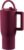 40 oz Tumbler with Flip Straw&LeakProof Lid|Built-in Straw&Handle|Stainless Steel&Rubber Base|Water Bottle Insulated Cup Travel Mug|BPA Free|Cranberry