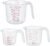 3 Pack Measuring Cup Set, Includes 250Ml (1-Cup), 500Ml (2-Cup) and 1000Ml (4-Cup) Plastic Liquid Measuring Cups- Baking, Cooking, Mixing & Measuring Cups, Essential Kitchen Tools