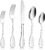 18/10 Silverware Set, E-far 40-Piece Stainless Steel Flatware Cutlery Set Service for 8, Metal Tableware Eating Utensil Sets for Home/Restaurant/Wedding, Elegant & Classic Style – Dishwasher Safe
