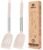 Pack of 2 Silicone Solid Turner, Non Stick Slotted Kitchen Spatulas, High Heat Resistant BPA Free Cooking Utensils, Ideal Cookware for Fish, Eggs, Pancakes(Stainless Steel Khaki)