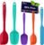 HOTEC Heat Resistant 600℉ Food Grade Silicone Rubber Spatula Set for Baking, Cooking, and Mixing Non Stick Dishwasher Safe BPA-Free Multicolor Set of 5