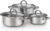 Cook N Home 6-Piece Stainless Steel Pots Set, 1.5 & 3 Qt Sauce Pots with Lids, 5.5 Qt Dutch Oven Stockpot, Induction Compatible, Dishwasher & Oven Safe, Riveted Handles