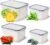Pack of 4 Fruit Fresh Produce Protector, Grape Container for Fridge, Fruit Saver Lettuce Container with Drain Colanders, Partitioned Salad Container, Refrigerator Organizer for Lettuce Berry Food (4)