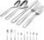 45-Piece Flatware Sets, Silverware Set for 8, Durable Stainless Steel Tableware in Ergonomic Design Size and Weight, Kitchen Utensils Set with Steak Knives, Rust-proof, Dishwasher Safe