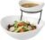 2 Tier Chip and Dip Serving Set, Chip and Dip Bowl with Metal Stand, Large Chip Bowl 45 oz, Small Dip Bowl 7 oz, Ceramic Appetizer Food Display Stand for Parties, Weddings