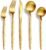 20-Piece Gold Silverware Set for 4, 18/10 Stainless Steel Flatware with Thick Spoons and Forks, Matte Golden Cutlery, Eating Kitchen Utensils for Home Restaurant Wedding, Dishwasher Safe