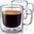 Aquach 2-Pack Double Walled Insulated 8oz Glass Coffee Mugs with Handle – Ideal for Espresso, Latte, Americano, and Cappuccino