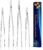 JETKONG 4 Pcs Kitchen Tweezers, 12” and 10” Stainless Steel Cooking Tweezers Set, High-Precision Tweezer Tongs for Cooking, Repairing, Seafood and BBQ (Silver)