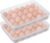 Deviled Egg Containers with Lid, (Set of 2),Stackable Plastic Egg Holder for 48 Eggs,Clear Egg Storage Holder for Fridge,Keep Fresh,Easter,Thanksgiving Party Kitchen Supplies