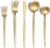 Lemeya Matte Gold Silverware Set for 6,Modern Stainless Steel Brushed Cutlery Set,30-Pieces Heavy Duty Flatware Set,Knives Spoons and Forks Set Utensils Set,Satin Finish,Dishwasher Safe