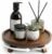 10″ Solid Wood Lazy Susan Turntable Organizer for Cabinet, Pantry, Kitchen Countertop – Farmhouse Style with Raised Feet & Water-Resistant Coating, Rustic Bathroom Vanity Tray and Dining Table Decor