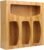 Food Ziplock Bag Storage Organizer For Kitchen Drawer, Bamboo Baggie Holder, Compatible With Ziploc, Solimo, Glad, Hefty For Gallon, Quart, Sandwich And Snack Variety Size Bags(1 Box 4 Slots)