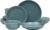 Gibson Home Summer Shades 16 Piece Plates and Bowls Dishes Service for 4 Porcelain Dinnerware Set – Blue